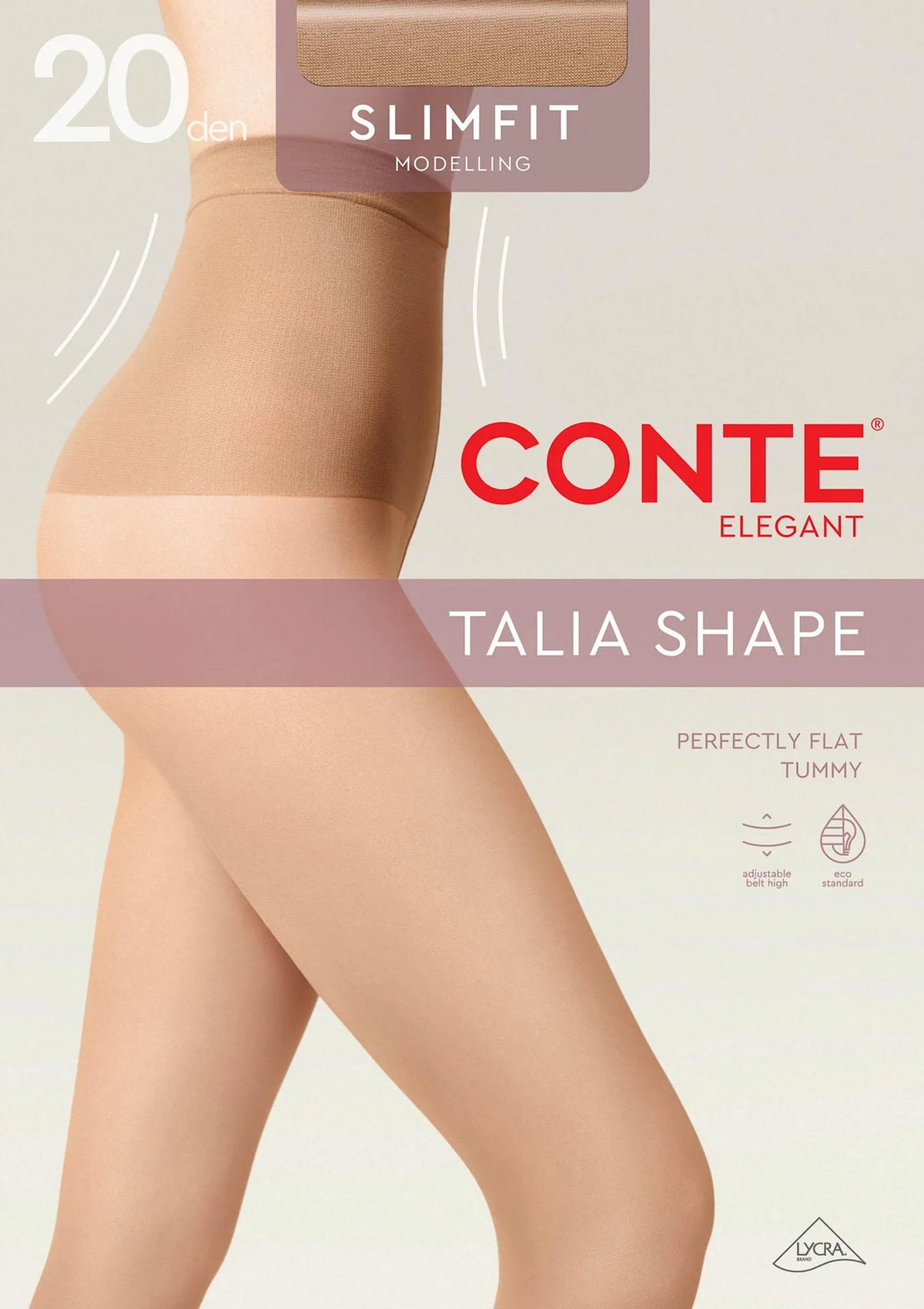 Rajstopy damskie Slimfit 20 Conte brązowe – modelujące sylwetkę
