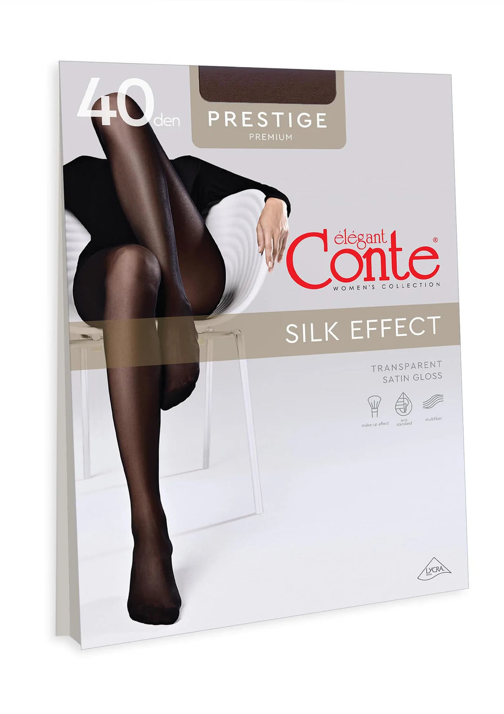 Conte Prestige 40 rajstopy czarne z Lycrą o jedwabistym efekcie