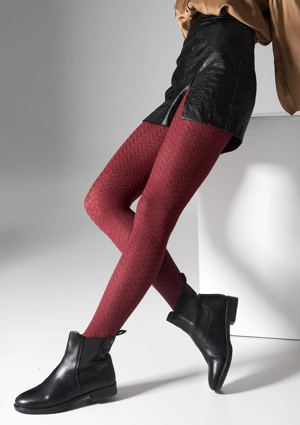L2011 Cashmere Viscosa Legs: rajstopy bordowe z kaszmirem