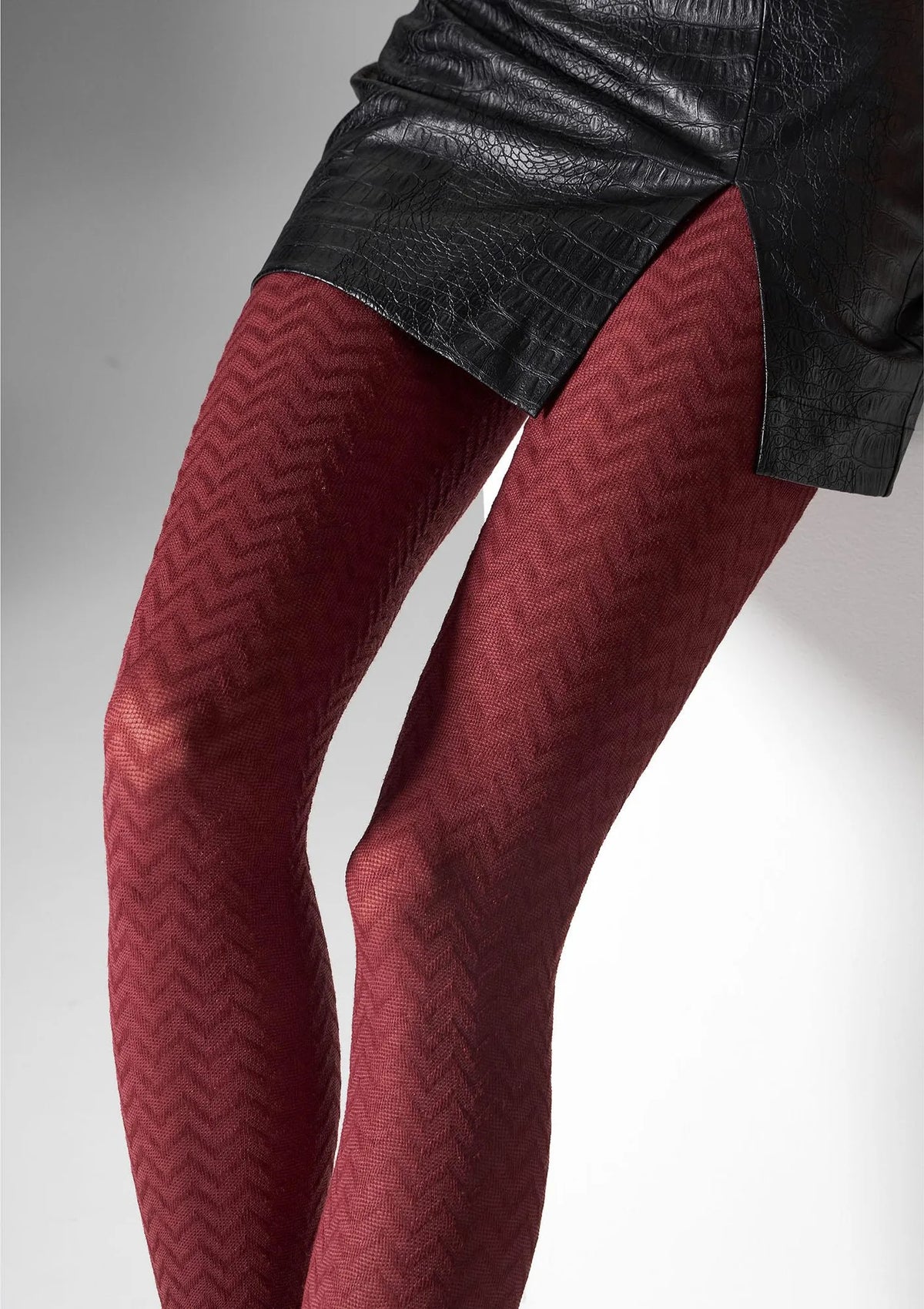 L2011 Cashmere Viscosa Legs: rajstopy bordowe z kaszmirem