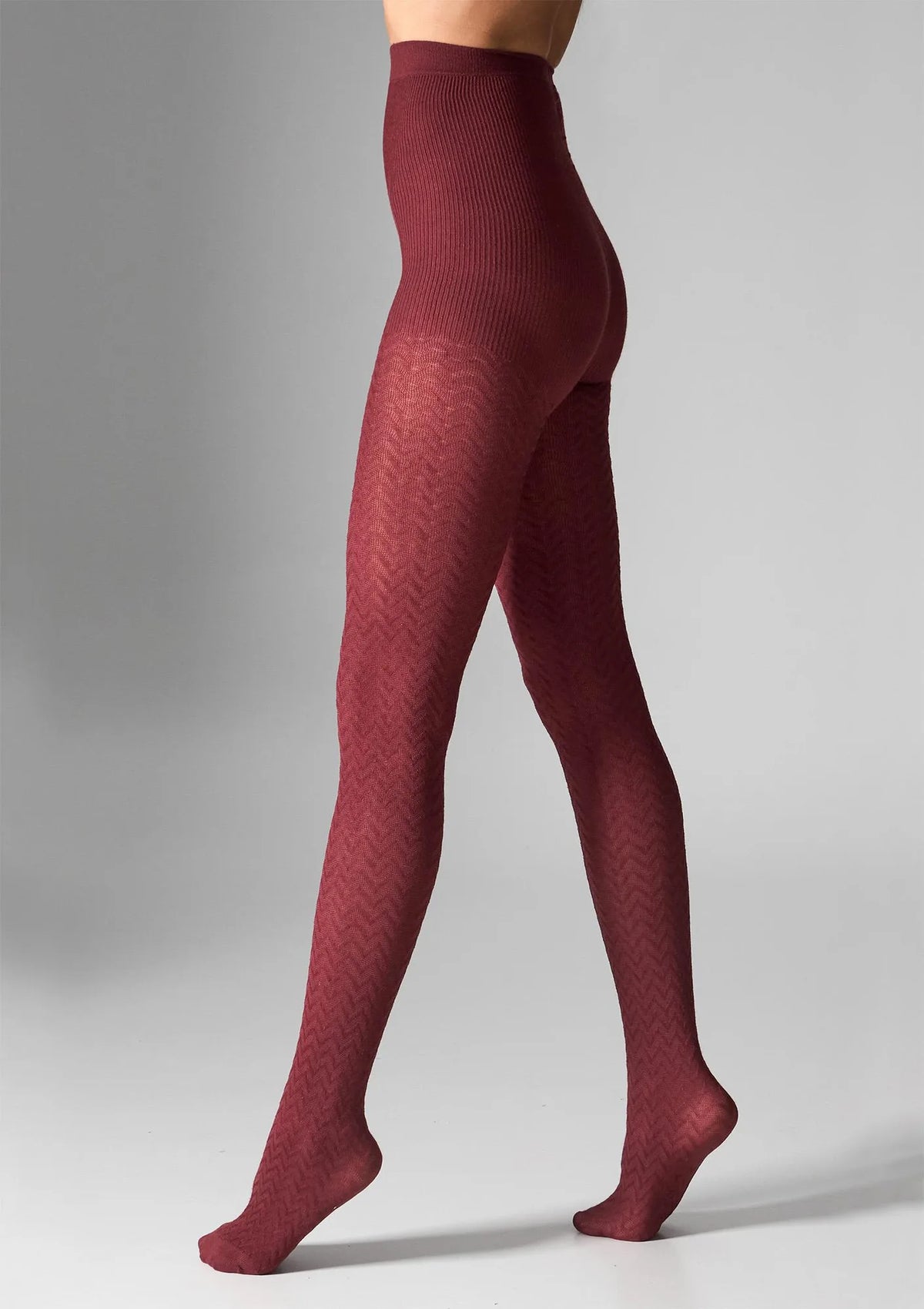 L2011 Cashmere Viscosa Legs: rajstopy bordowe z kaszmirem