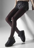 Rajstopy Legs Wool Merino L2010 brązowe z wełny merino w prążek