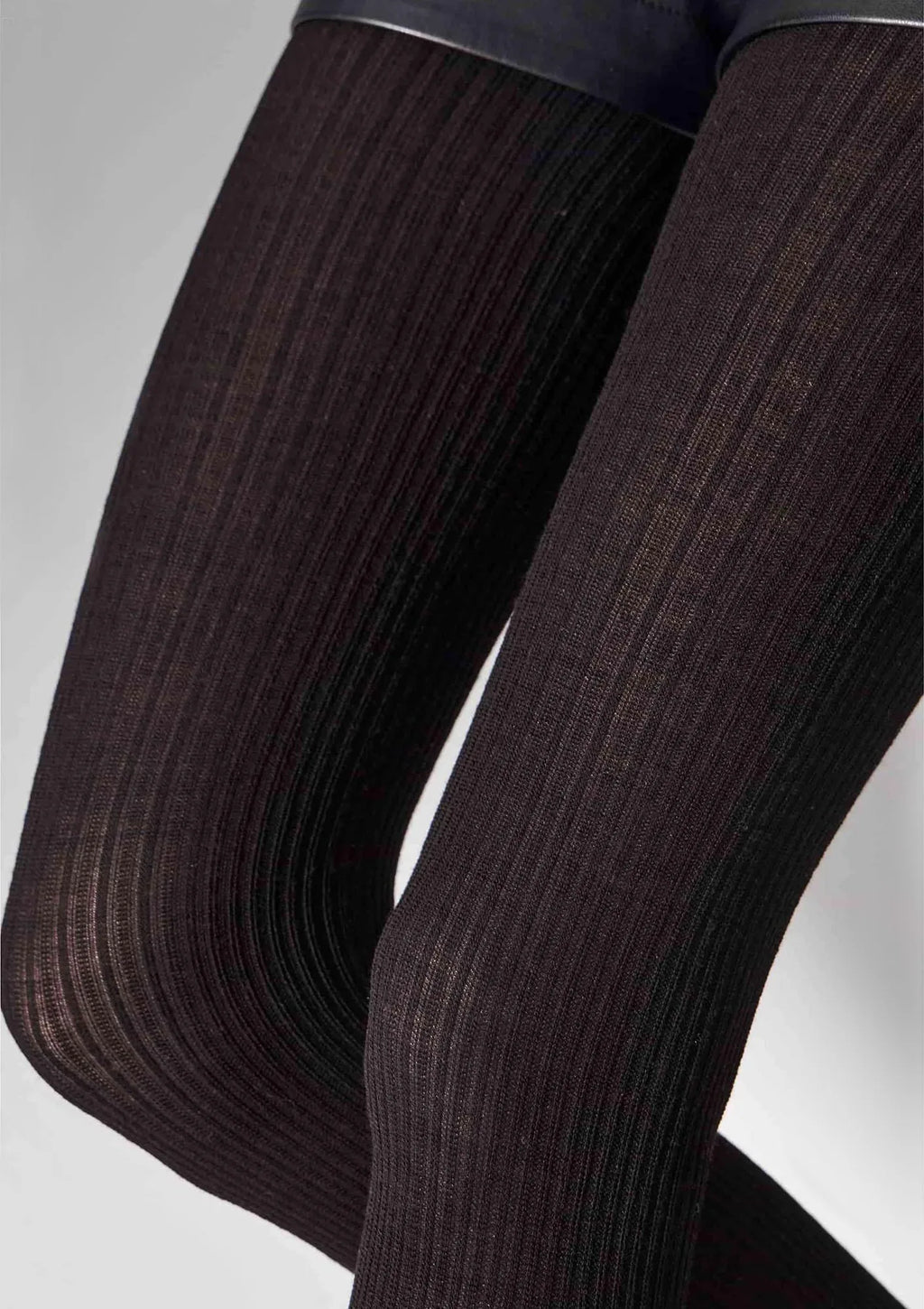 Rajstopy Legs Wool Merino L2010 brązowe z wełny merino w prążek