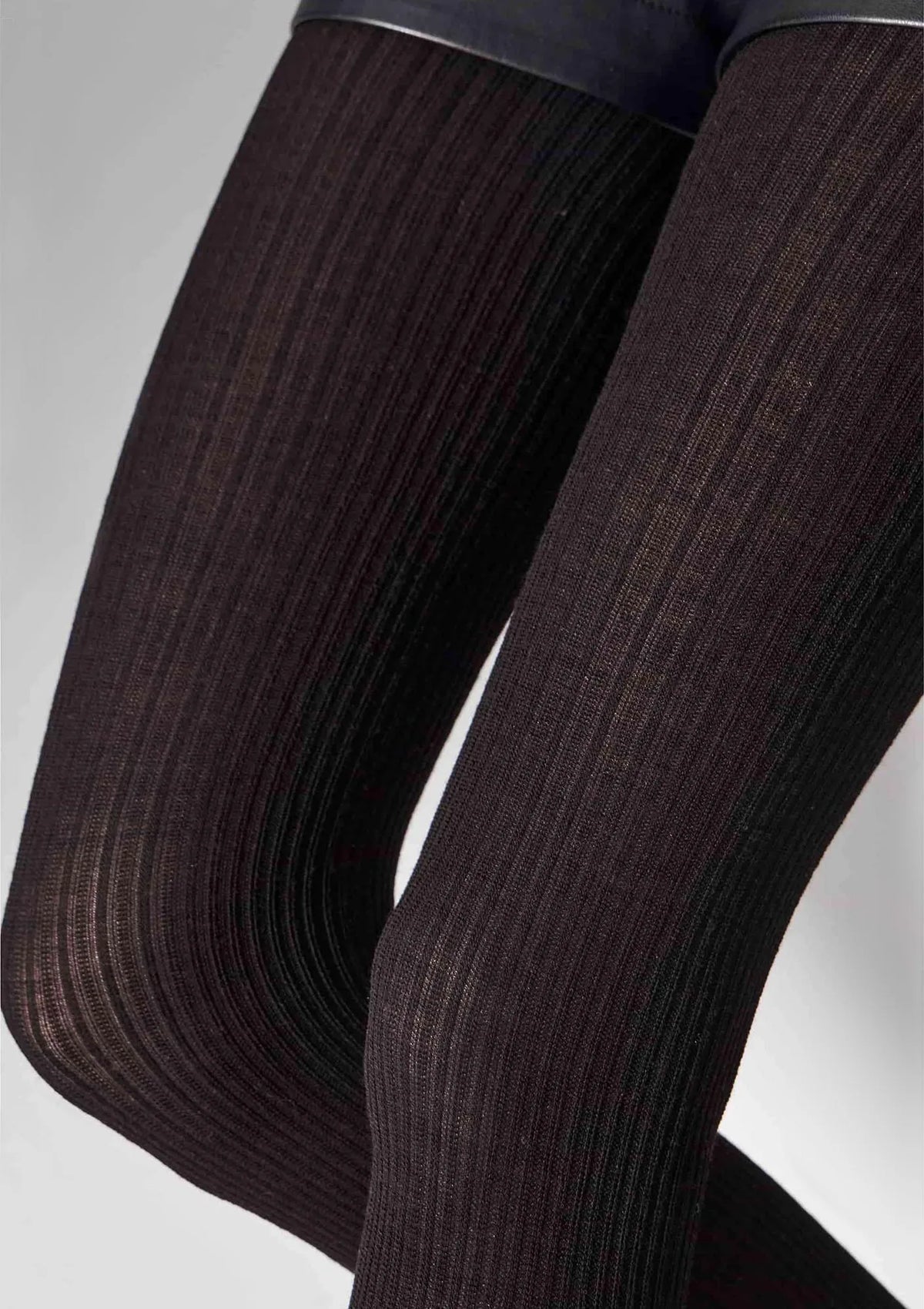 Rajstopy Legs Wool Merino L2010 brązowe z wełny merino w prążek