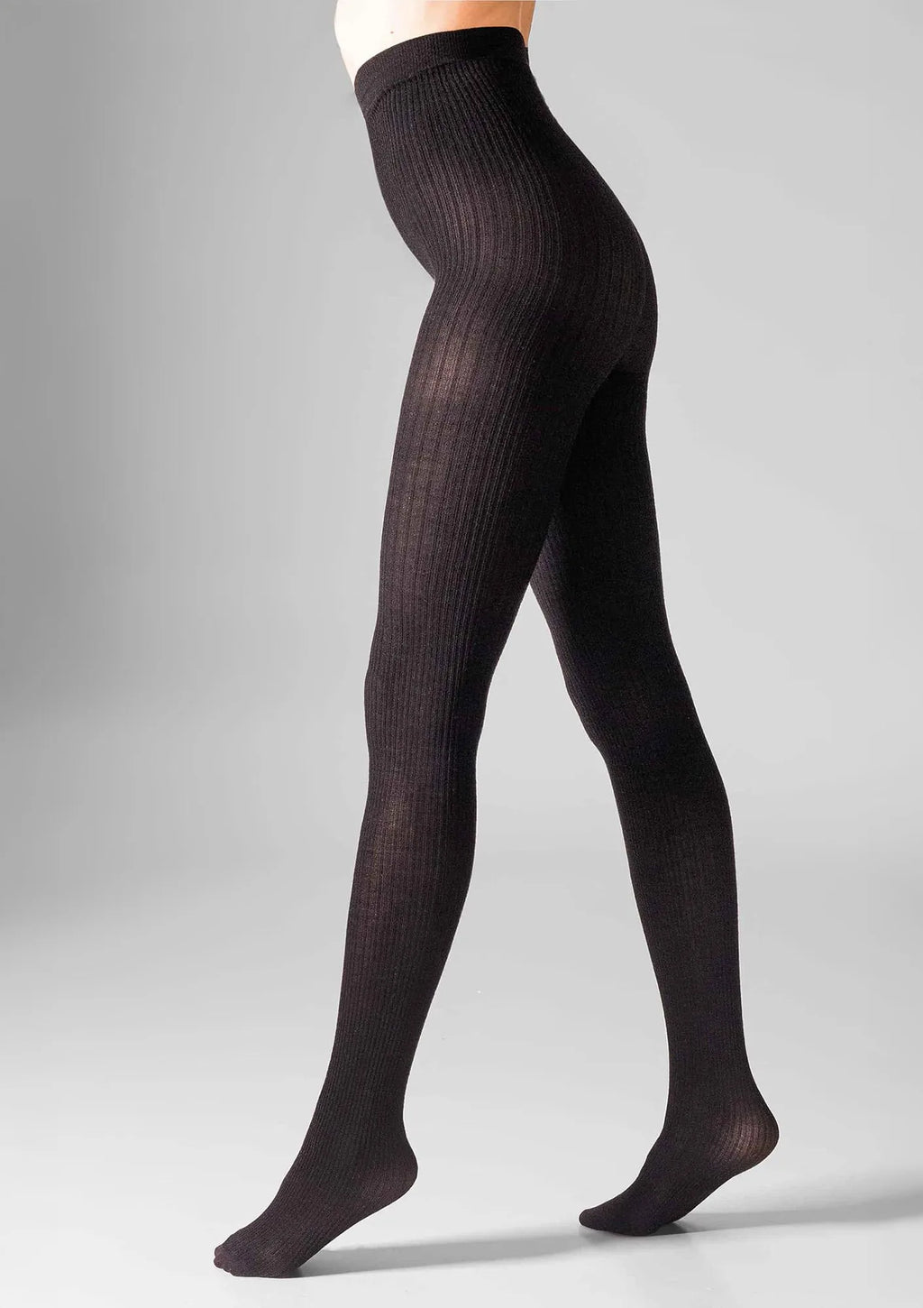 Rajstopy Legs Wool Merino L2010 brązowe z wełny merino w prążek