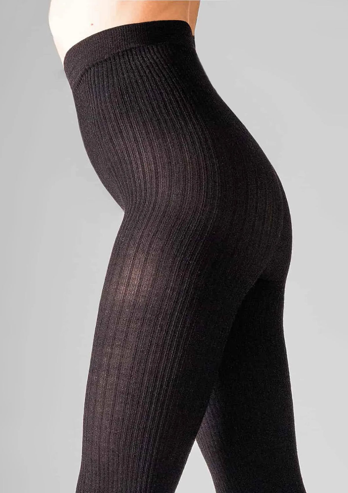 Rajstopy Legs Wool Merino L2010 brązowe z wełny merino w prążek