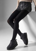 Rajstopy Legs Wool Merino L2010 czarne z wełny merino w prążek