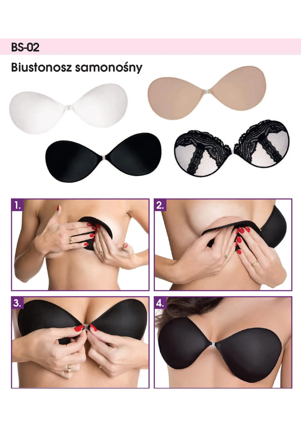 Gładki biustonosz samonośny damski BS-02