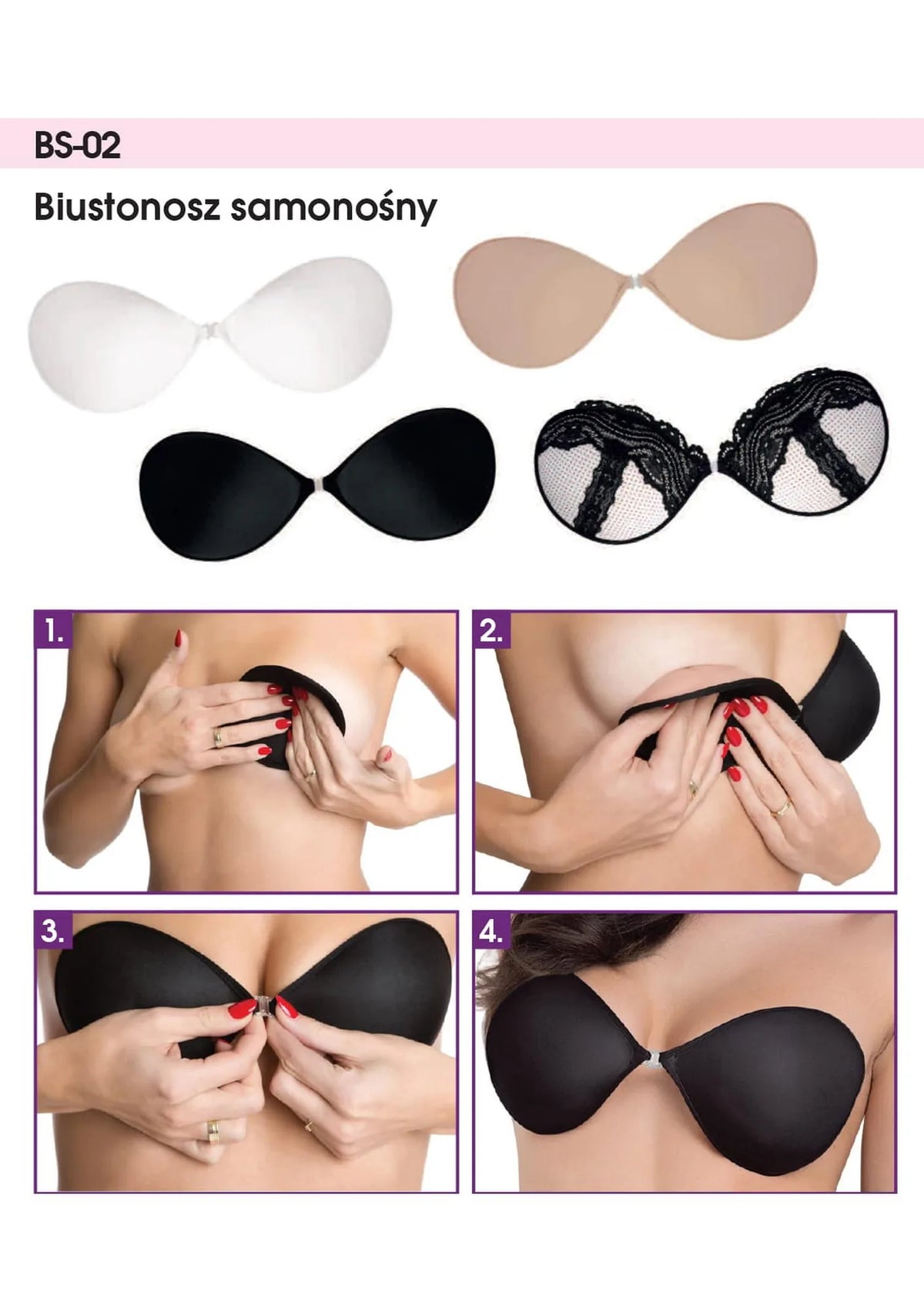 Gładki biustonosz samonośny damski BS-02