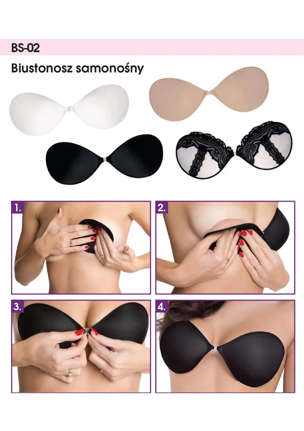 Samonośny biustonosz BS-02 Julimex z tkaniny, bez ramiączek