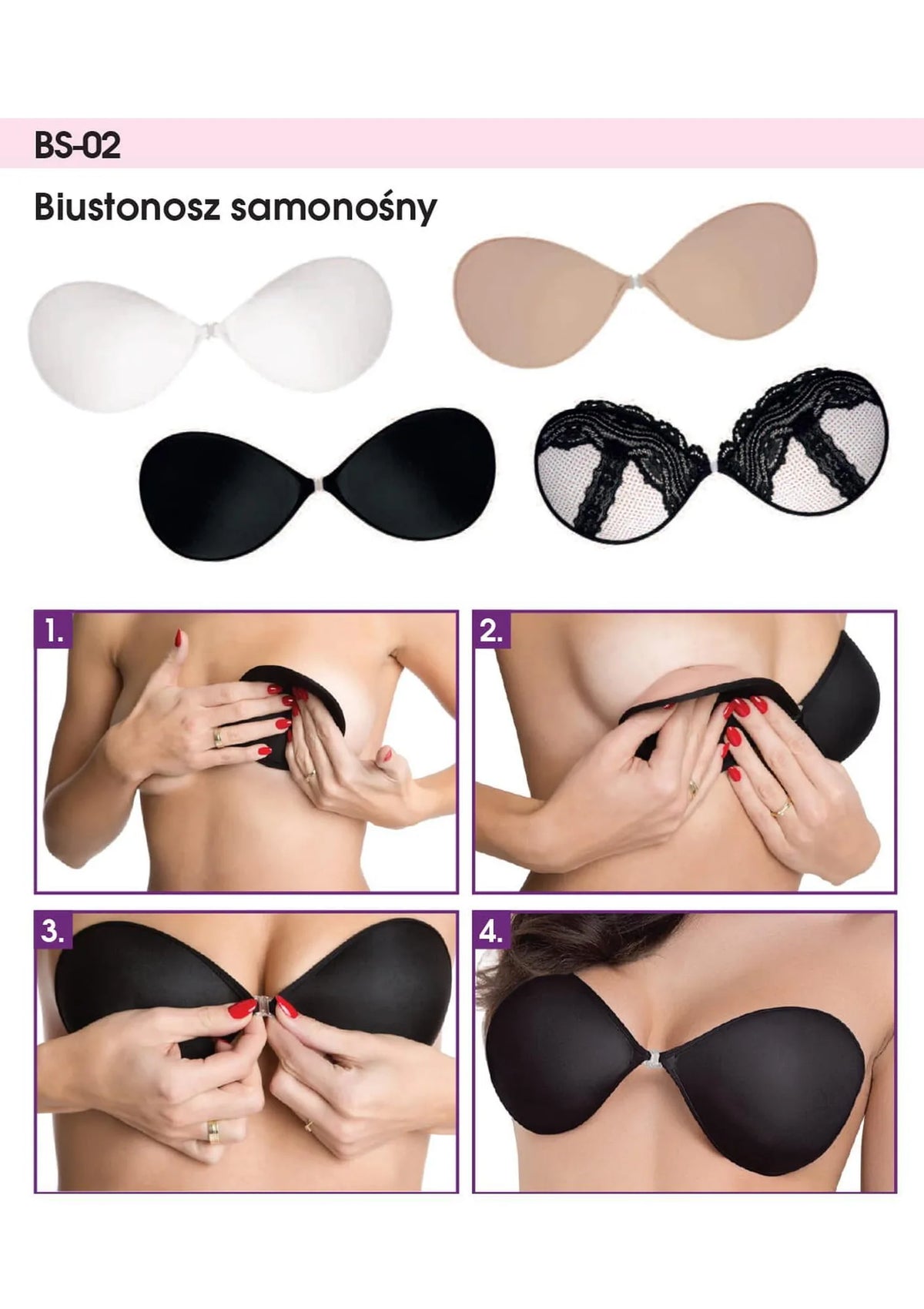Samonośny biustonosz BS-02 Julimex z tkaniny, bez ramiączek