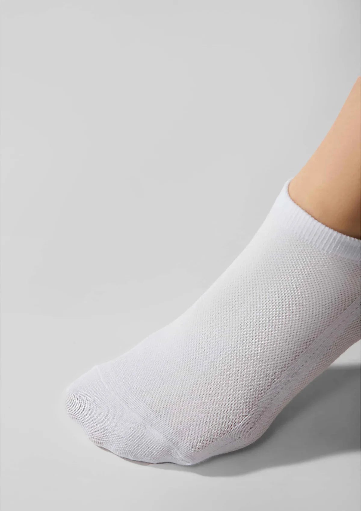 Legs Cotton Mesh skarpetki białe bawełniane niskie z siateczką