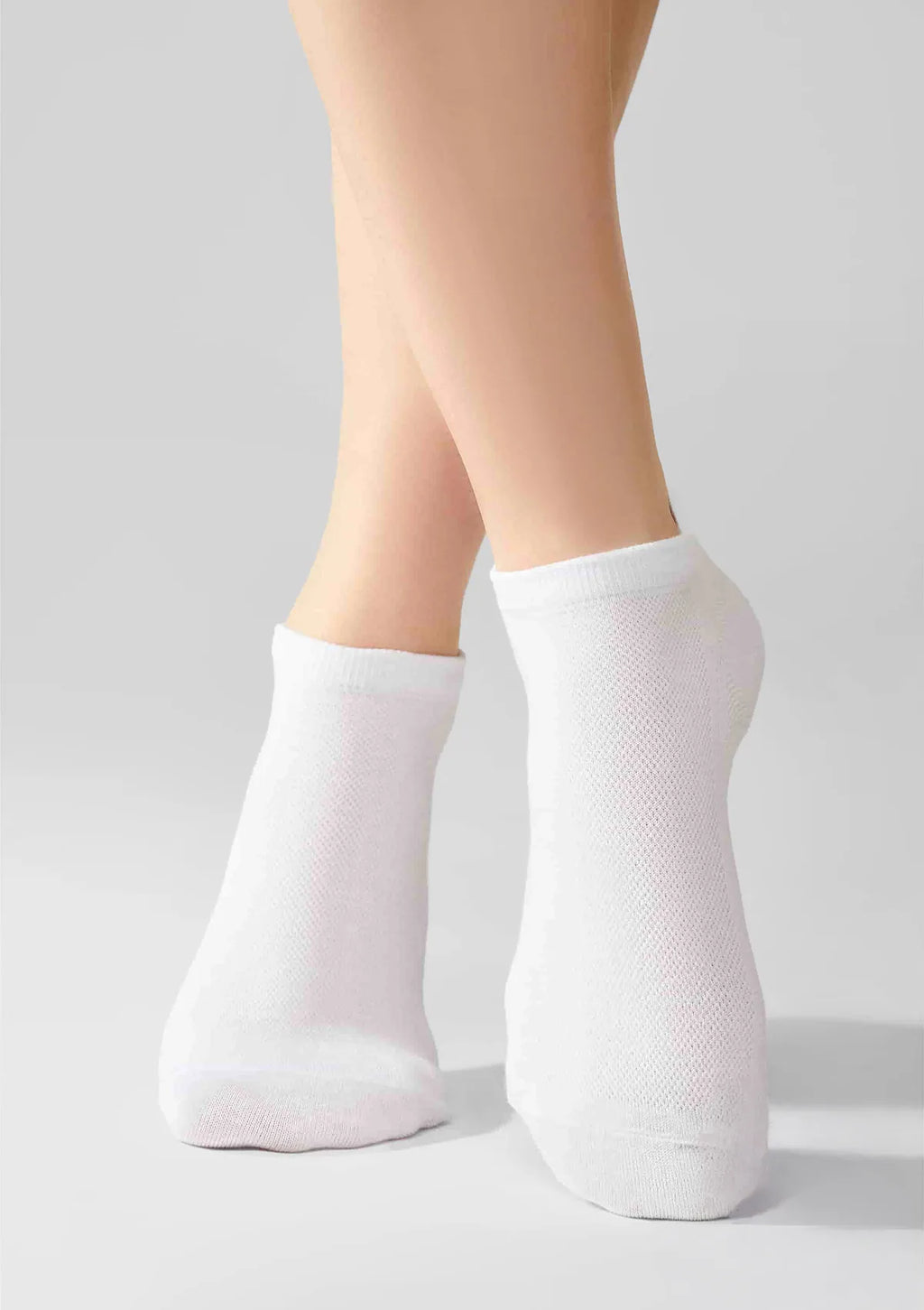 Legs Cotton Mesh skarpetki białe bawełniane niskie z siateczką