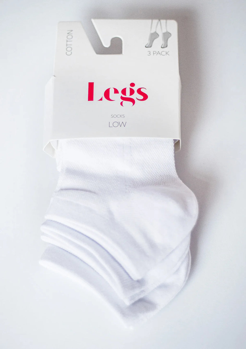 Legs Cotton Mesh skarpetki białe bawełniane niskie z siateczką