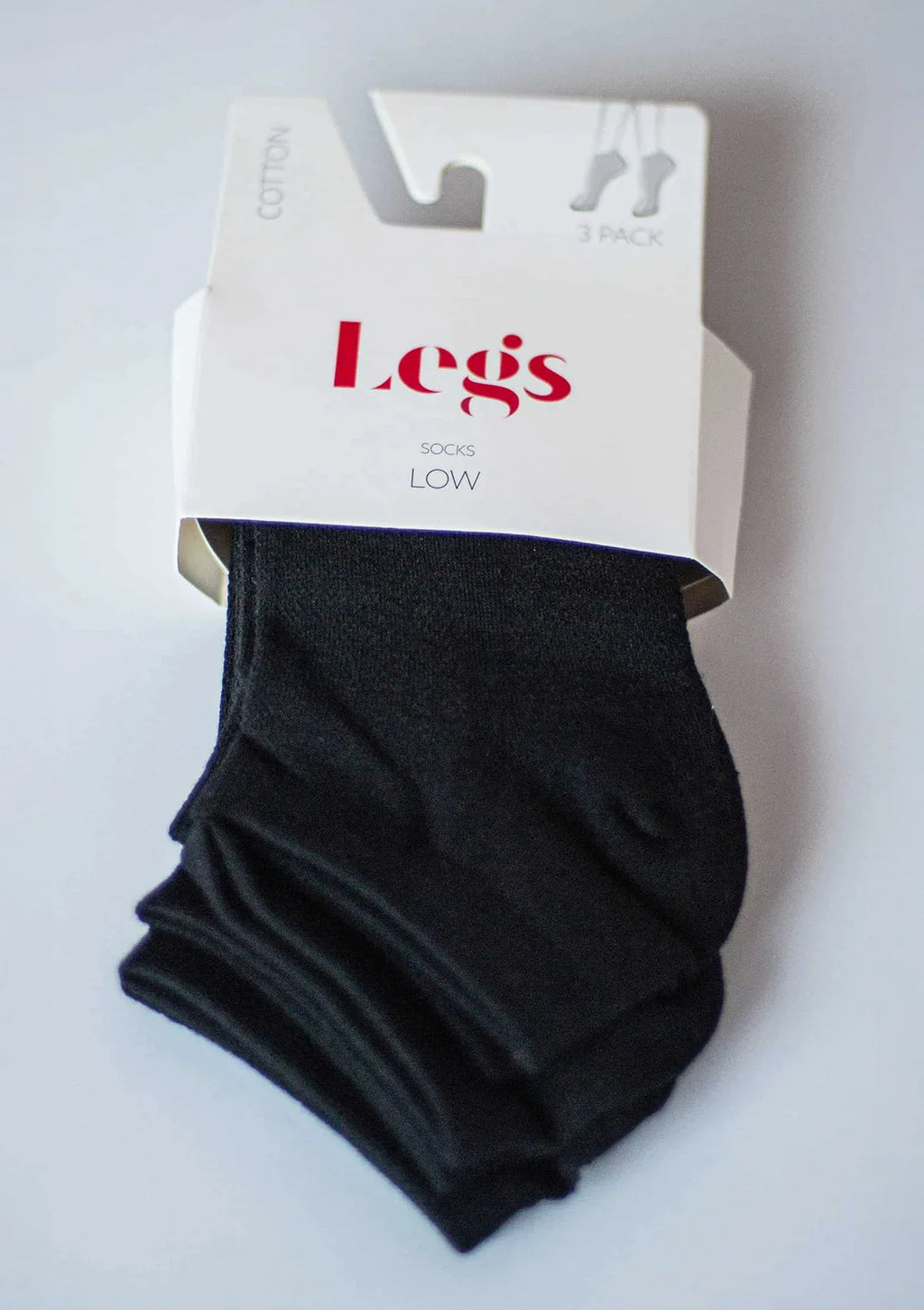 Legs Cotton Mesh skarpetki czarne bawełniane niskie z siateczką