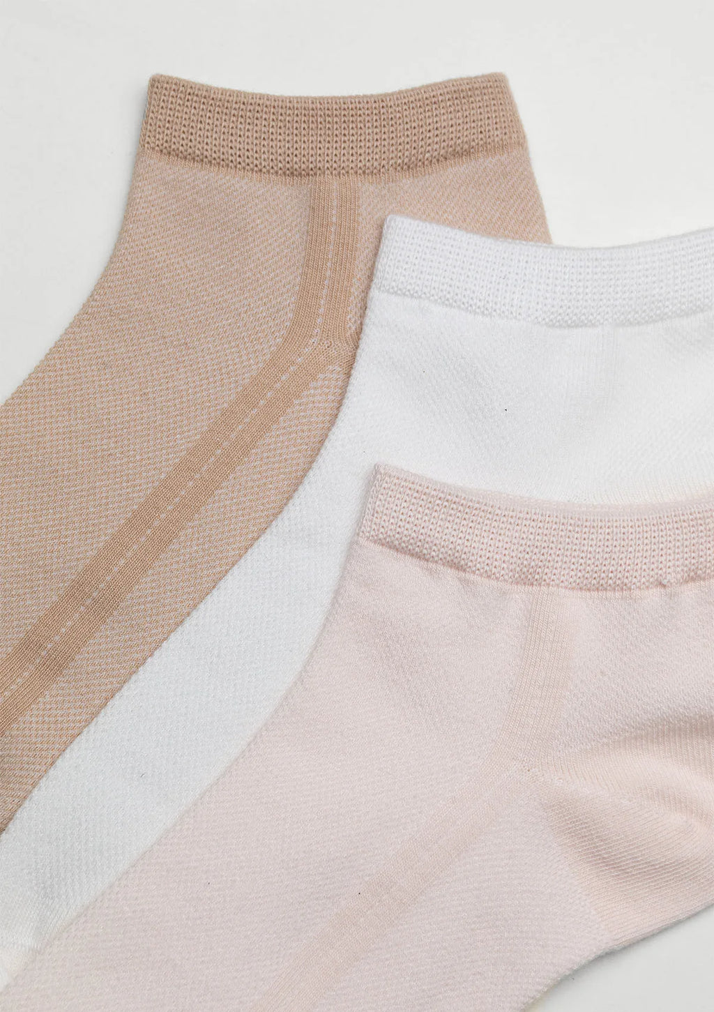 Legs Cotton Mesh skarpetki kremowe bawełniane niskie z siateczką