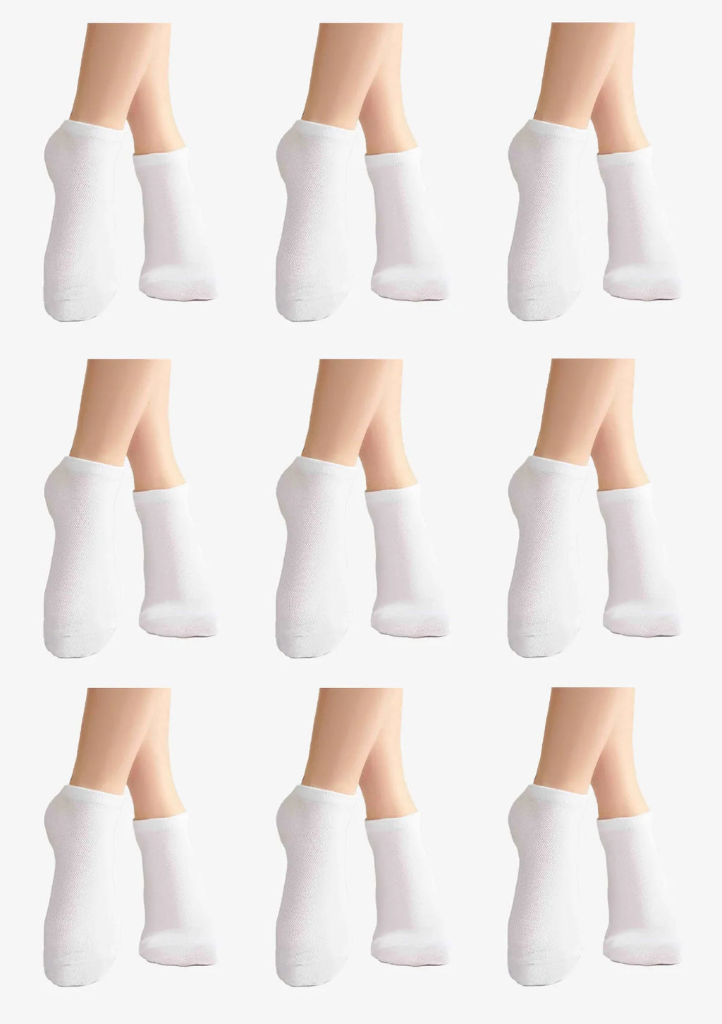 Skarpetki niskie Legs Cotton Mesh 008 białe, 9 par