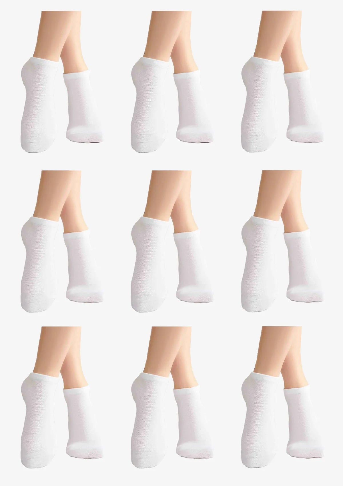 Skarpetki niskie Legs Cotton Mesh 008 białe, 9 par