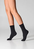 Legs WC28 Velvet skarpetki z warkoczem, bawełna 2 pary czarne