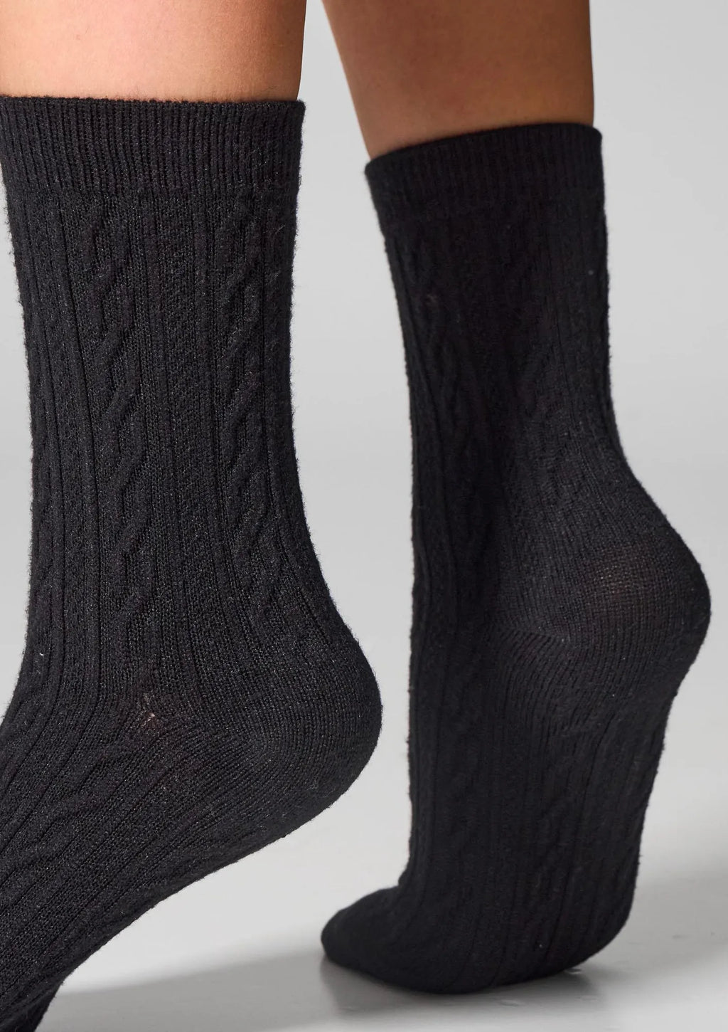 Legs WC28 Velvet skarpetki z warkoczem, bawełna 2 pary czarne