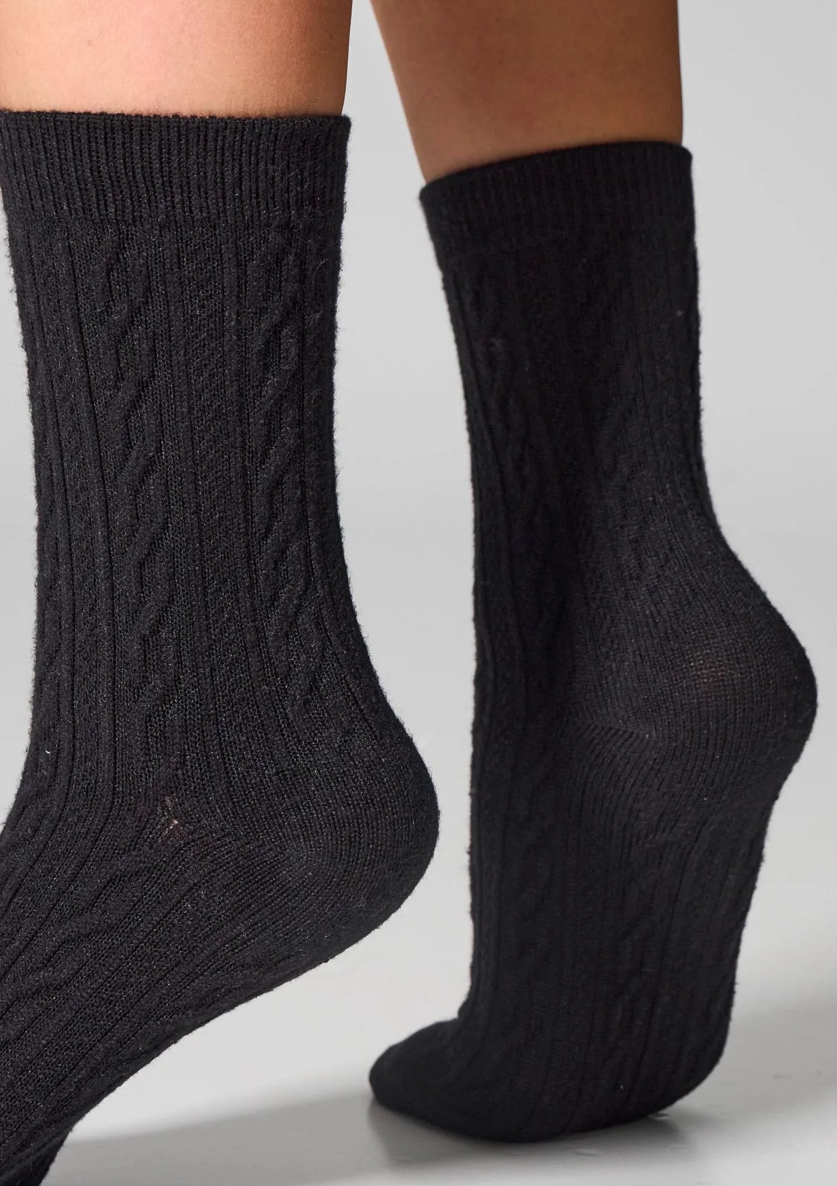 Legs WC28 Velvet skarpetki z warkoczem, bawełna 2 pary czarne