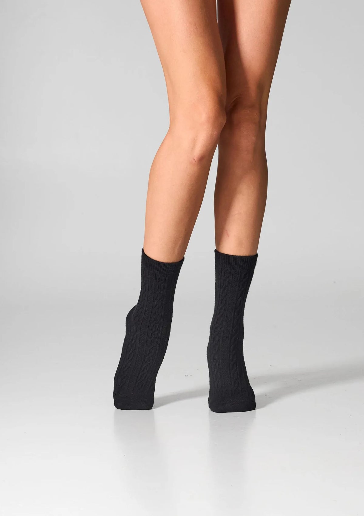 Legs WC28 Velvet skarpetki z warkoczem, bawełna 2 pary czarne