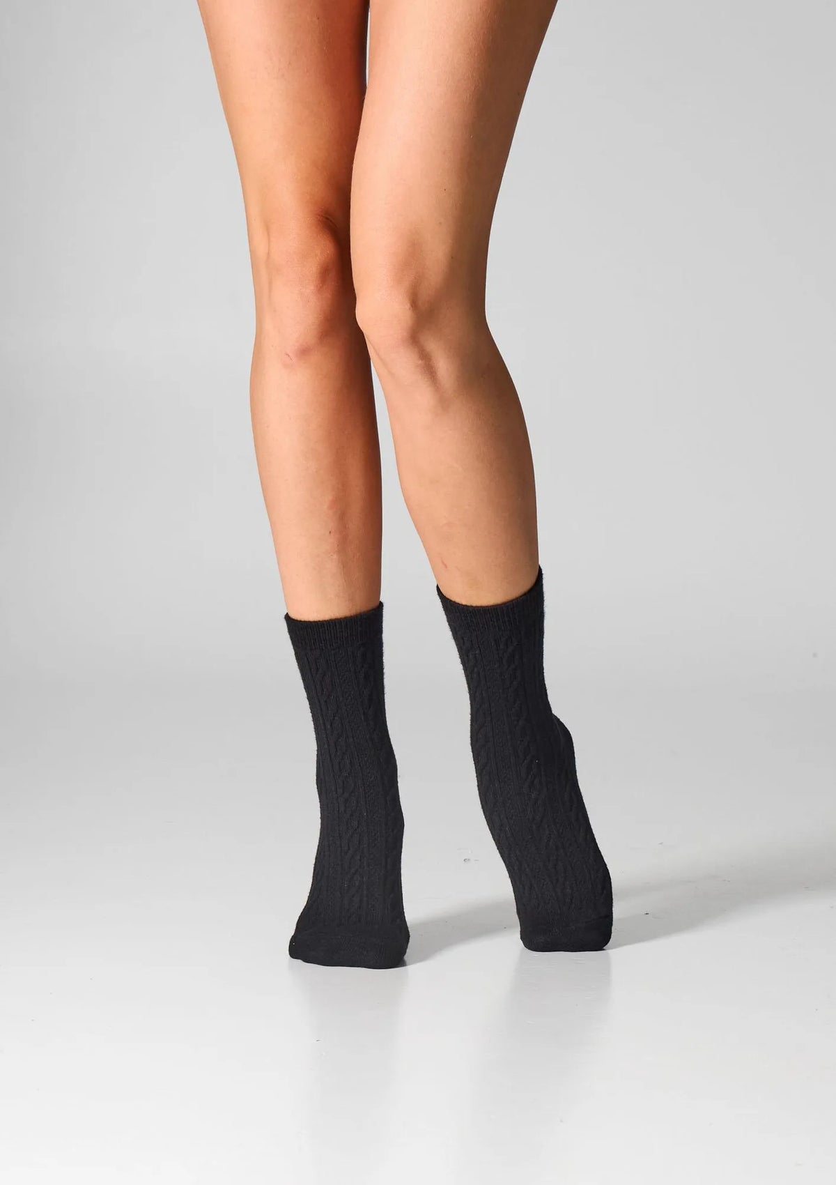 Legs WC28 Velvet skarpetki z warkoczem, bawełna 2 pary czarne