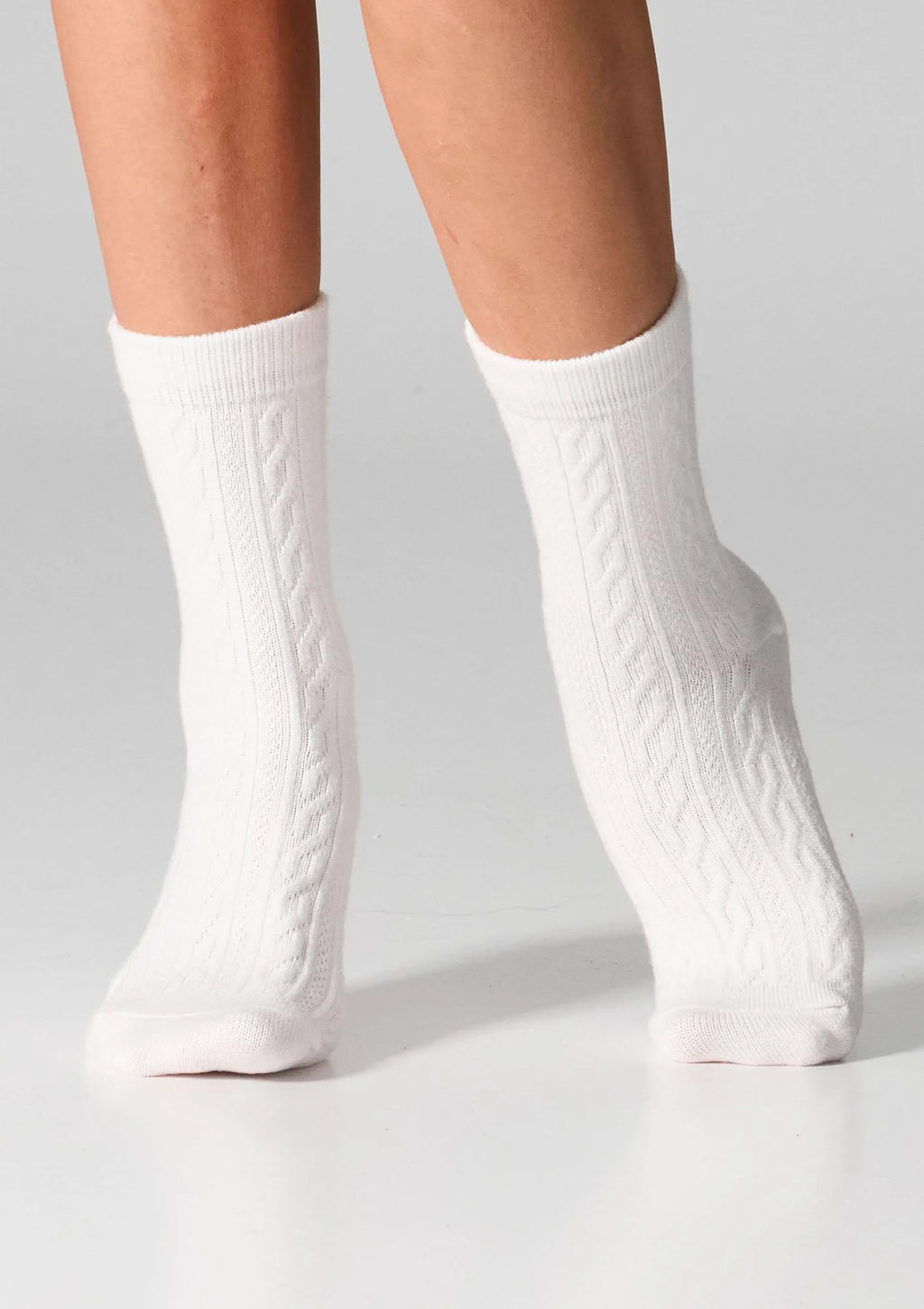 Legs WC28 Velvet skarpetki z warkoczem, bawełna 2 pary białe