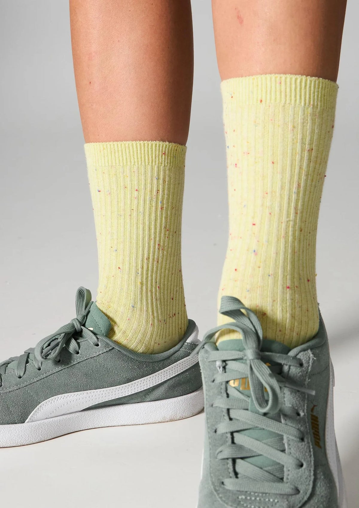 Skarpetki bawełniane Legs G19 green/yellow, 2 pary, prążek