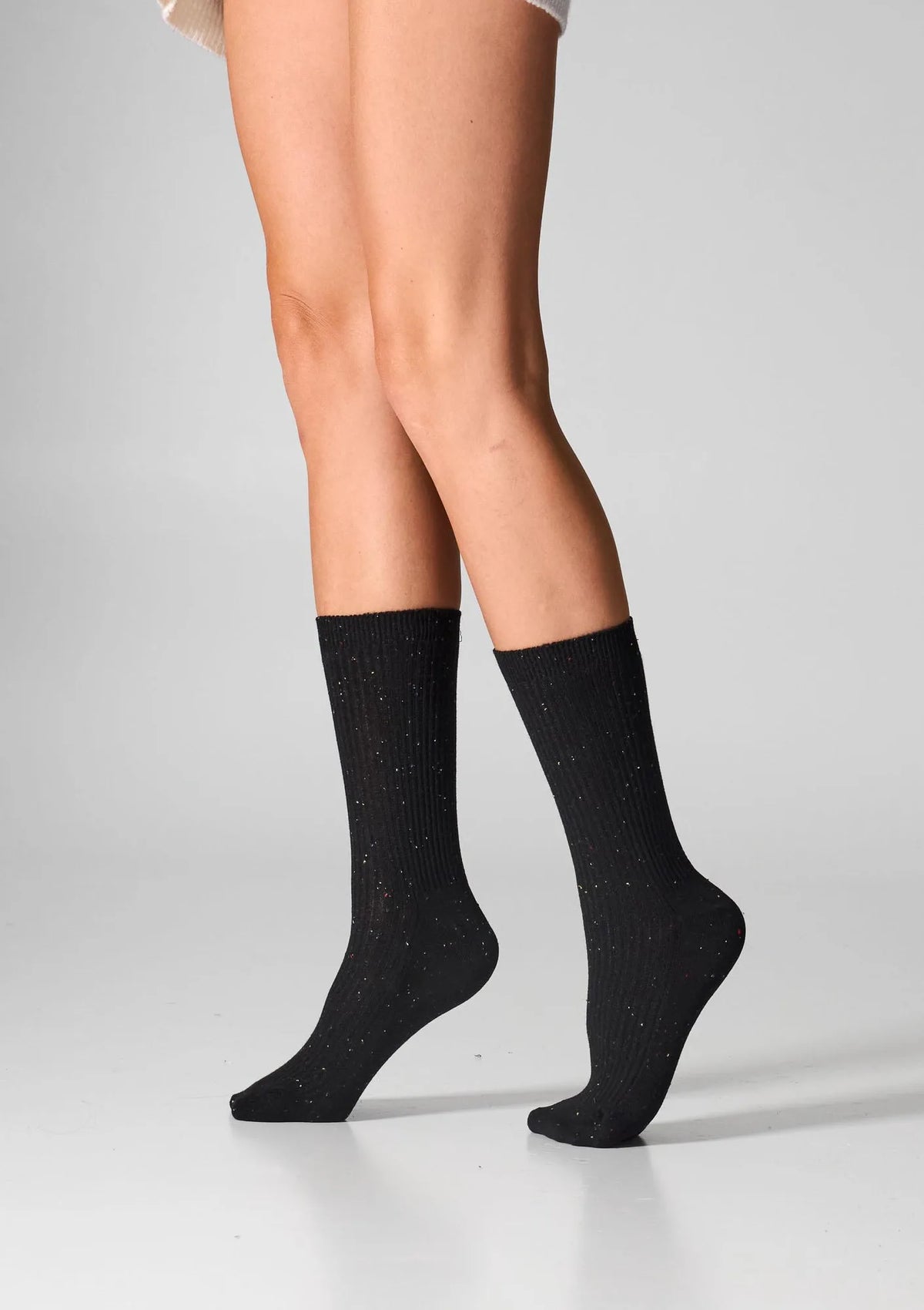 Legs G19 skarpetki prążkowane 2 pary nero/light grey