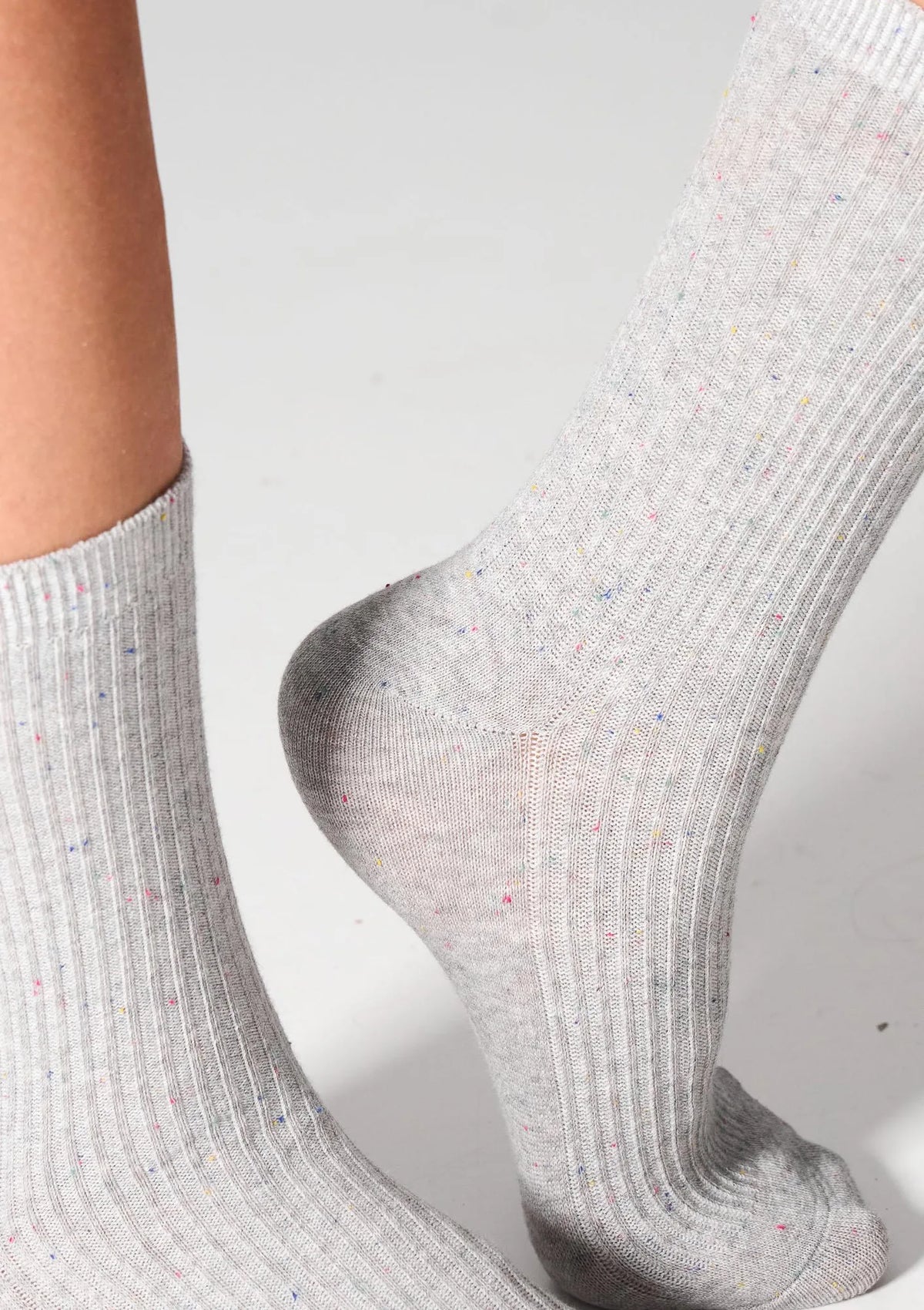 Legs G19 skarpetki prążkowane 2 pary nero/light grey
