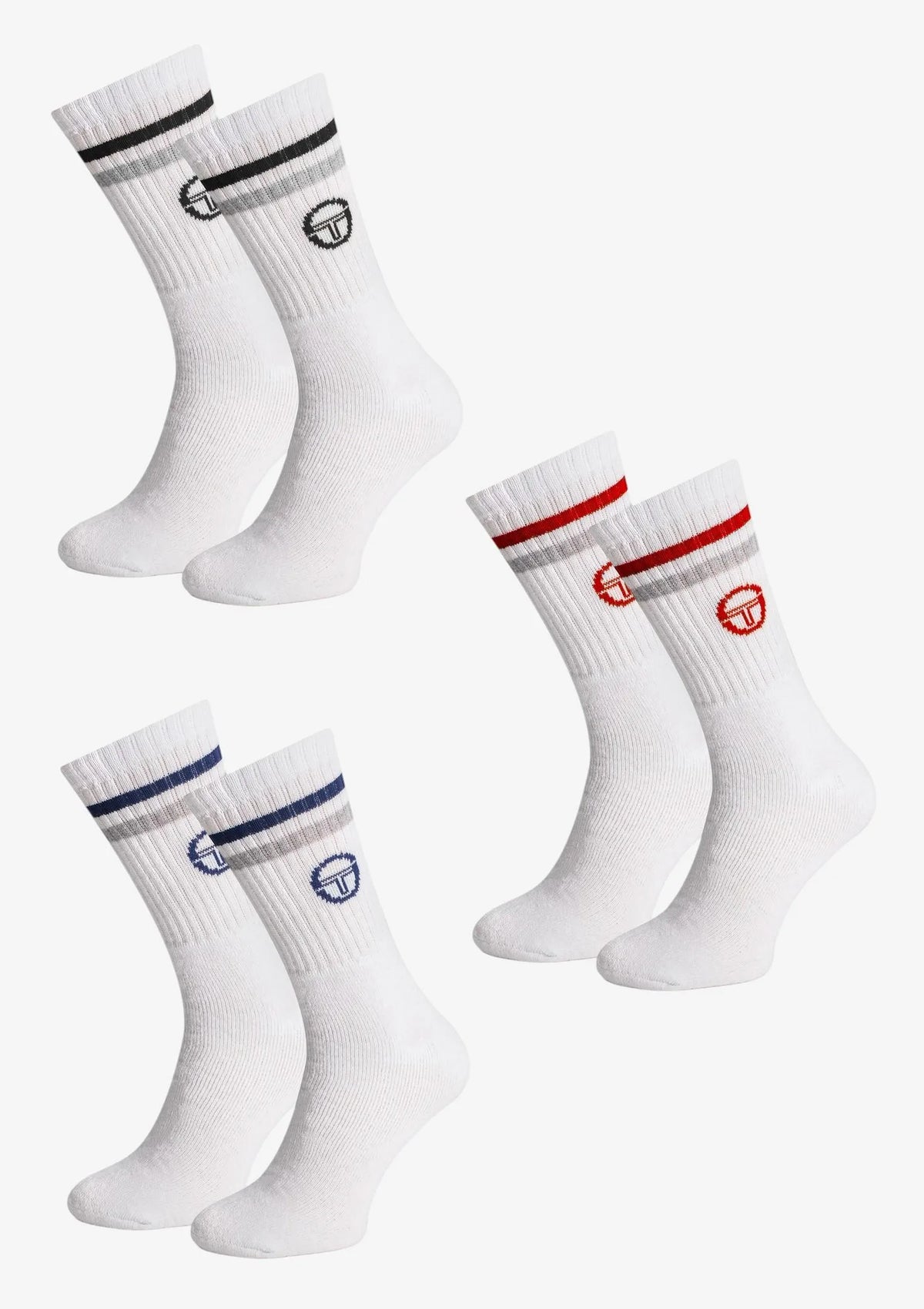 Sergio Tacchini 1003 skarpetki damskie 3 pary, prążkowany ściągacz