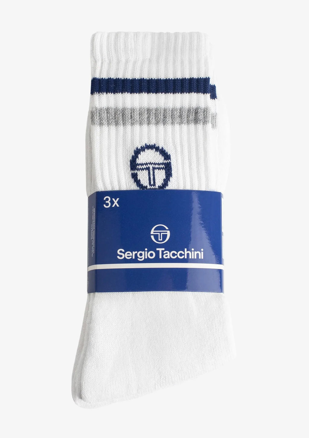 Sergio Tacchini 1003 skarpetki damskie 3 pary, prążkowany ściągacz