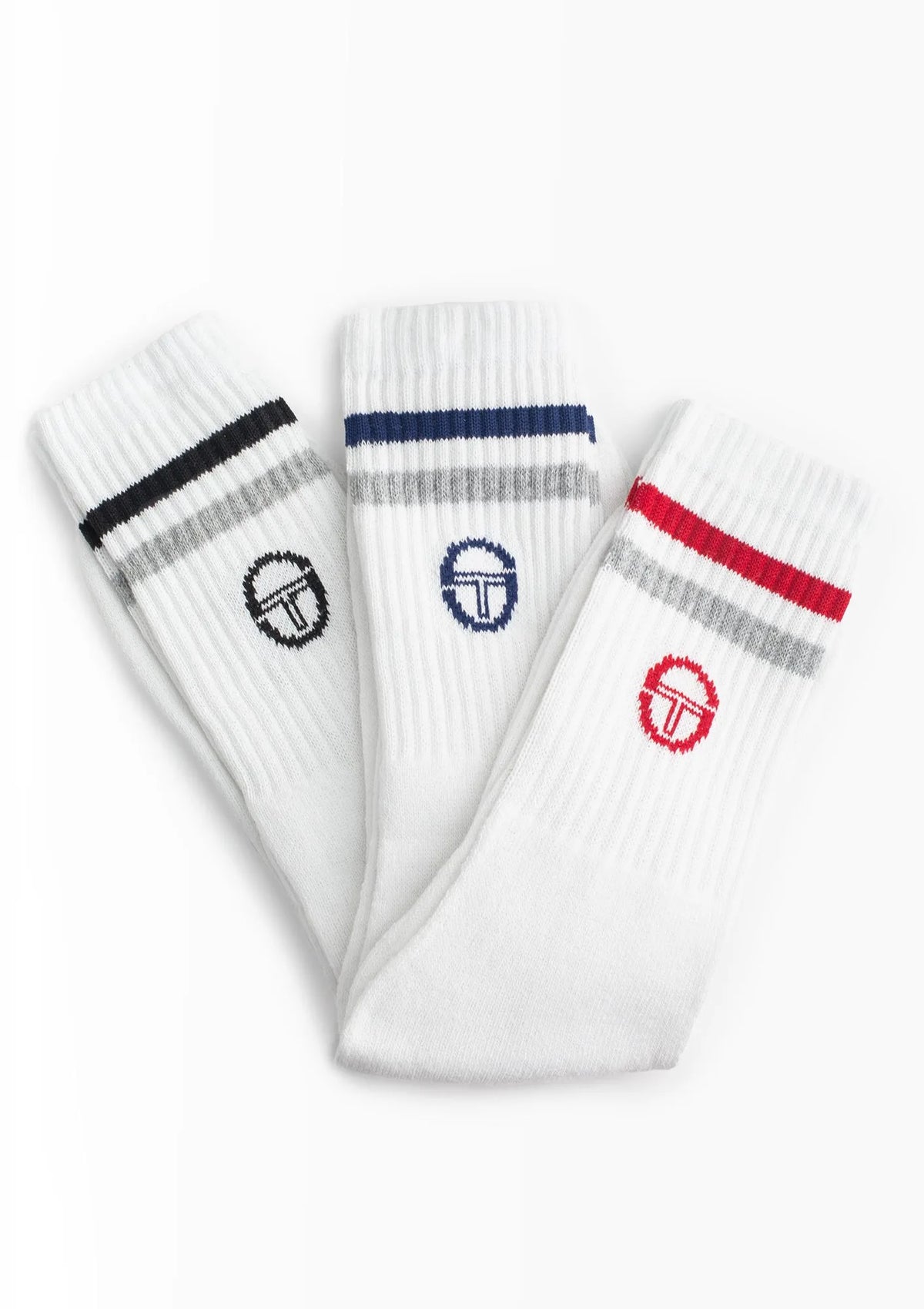 Sergio Tacchini 1003 skarpetki damskie 3 pary, prążkowany ściągacz