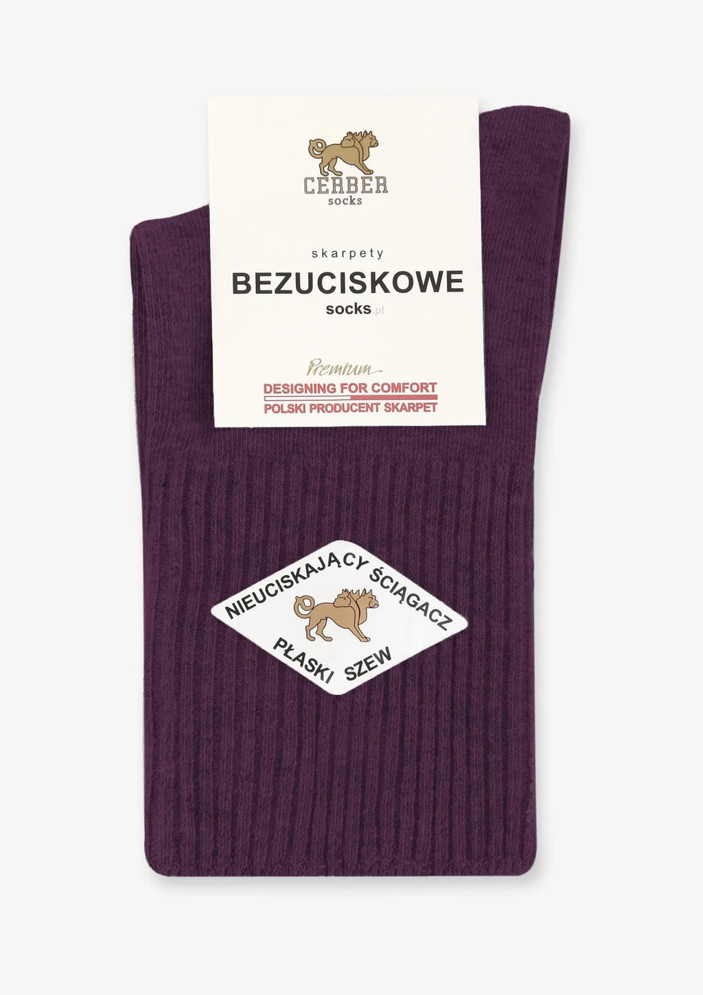 Cerber Art.1098 skarpetki krótkie bezuciskowe melanż, śliwka