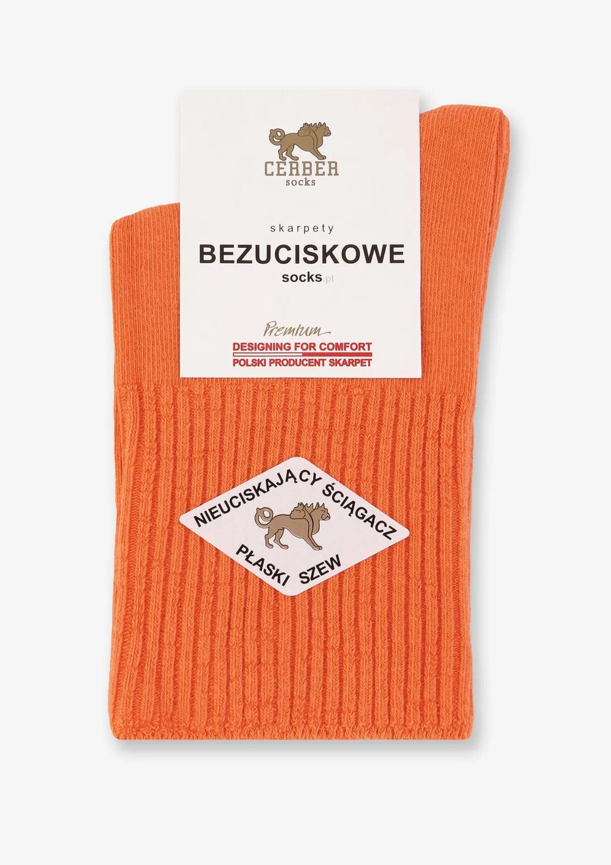 Skarpetki damskie Art.1098 Cerber pomarańczowe – bawełniane bezuciskowe krótkie