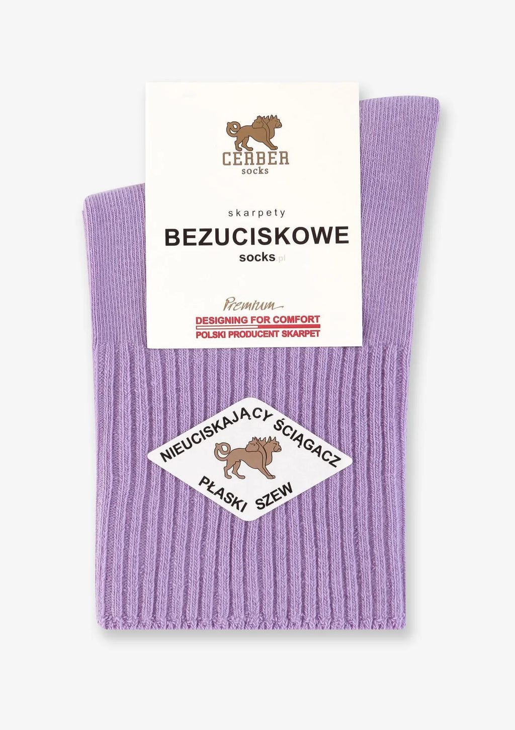 Skarpetki damskie Art.1098 Cerber fioletowe – bawełniane bezuciskowe krótkie