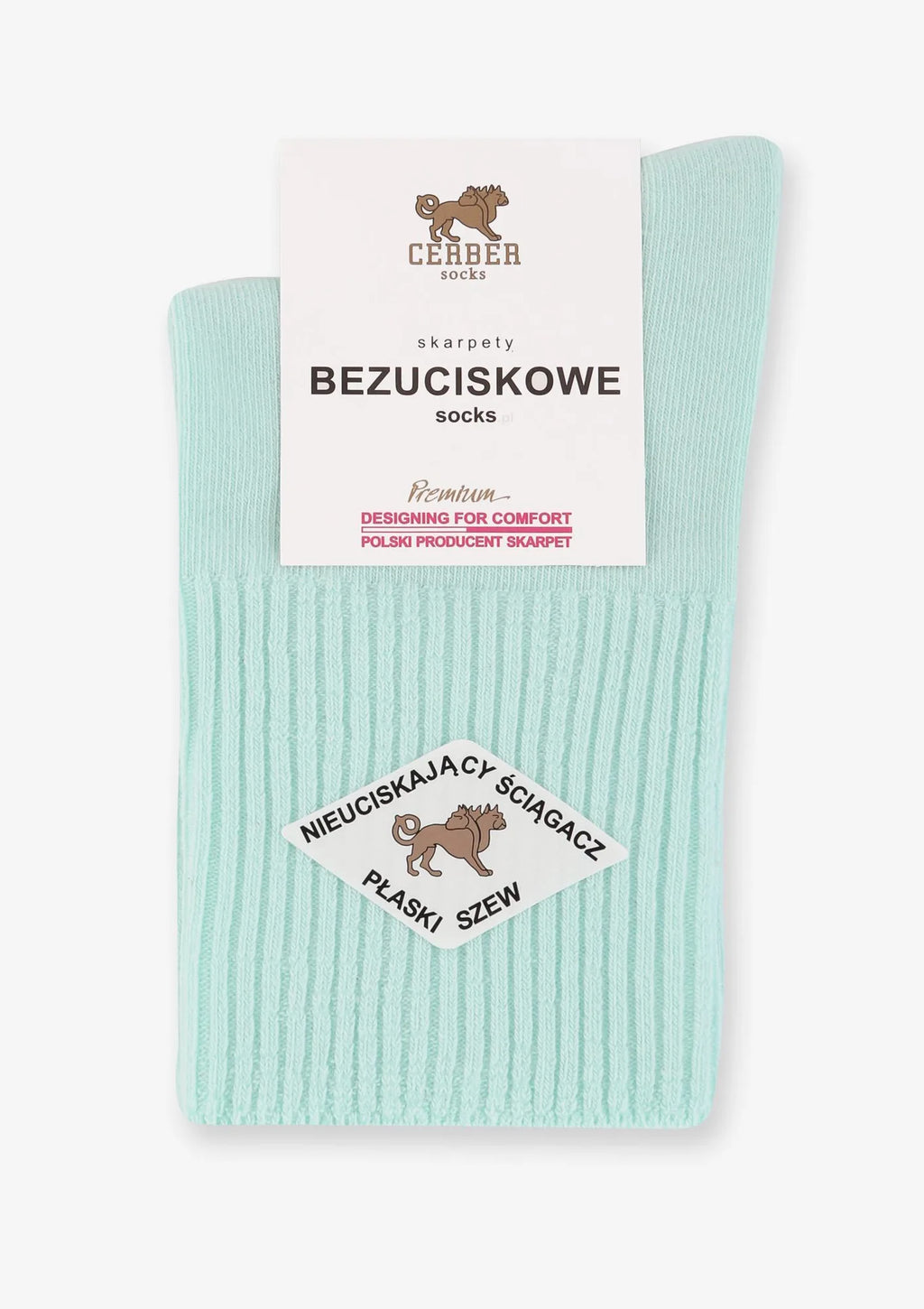 Skarpetki damskie Art.1098 Cerber miętowe – bawełniane bezuciskowe krótkie