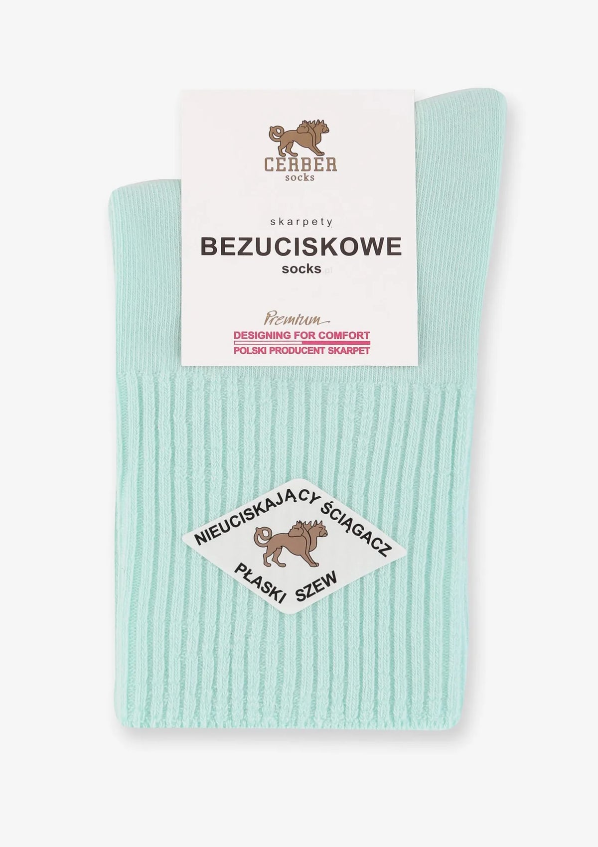 Skarpetki damskie Art.1098 Cerber miętowe – bawełniane bezuciskowe krótkie