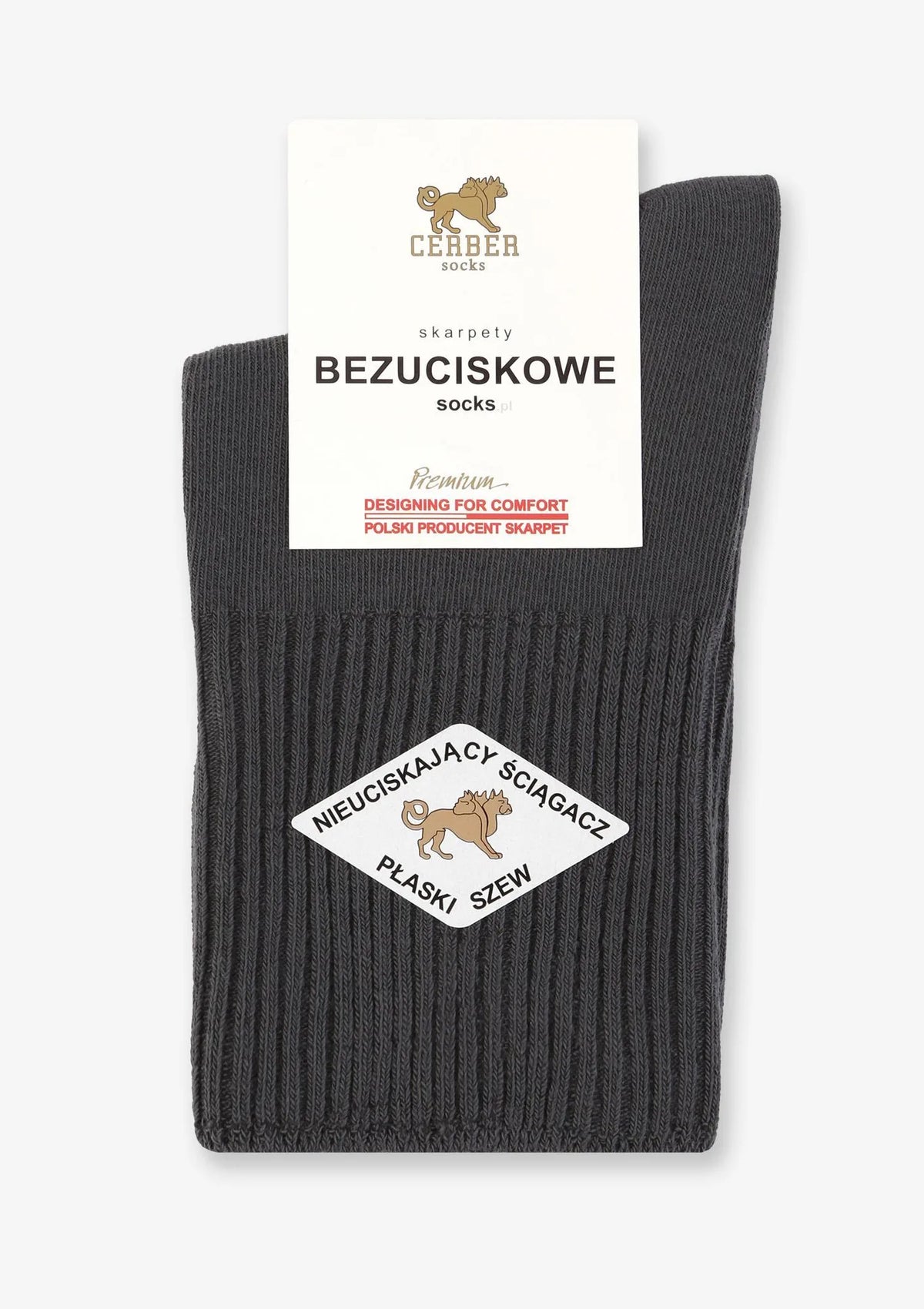 Skarpetki damskie Art.1098 Cerber grafitowe – bawełniane bezuciskowe krótkie