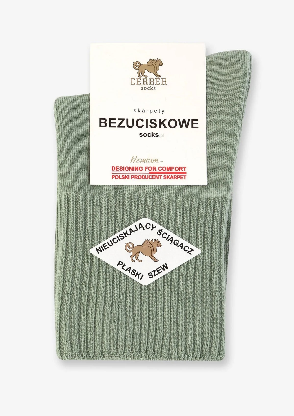 Skarpetki damskie Art.1098 Cerber oliwkowe – bawełniane bezuciskowe krótkie