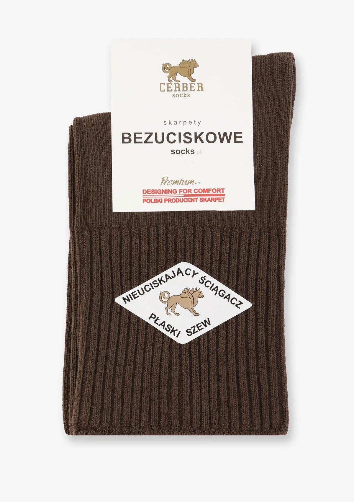 Skarpetki damskie Art.1098 Cerber brązowe – bawełniane bezuciskowe krótkie