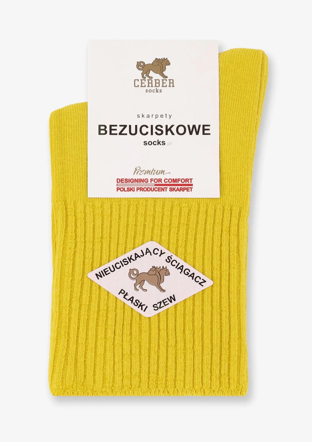 Skarpetki damskie Art.1098 Cerber żółte – bawełniane bezuciskowe krótkie
