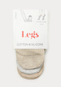 Legs G26 extra niskie skarpetki z silikonem wielokolorowe, 6 par