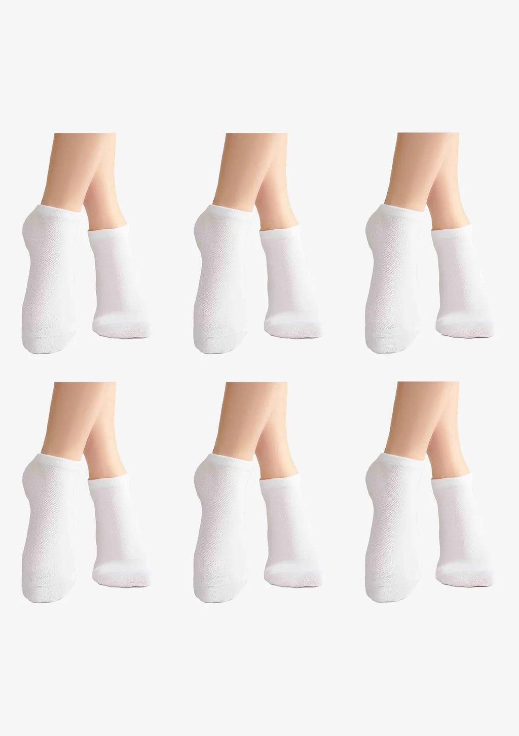 Skarpetki niskie Legs Cotton Mesh 008 białe, 6 par, 36-40