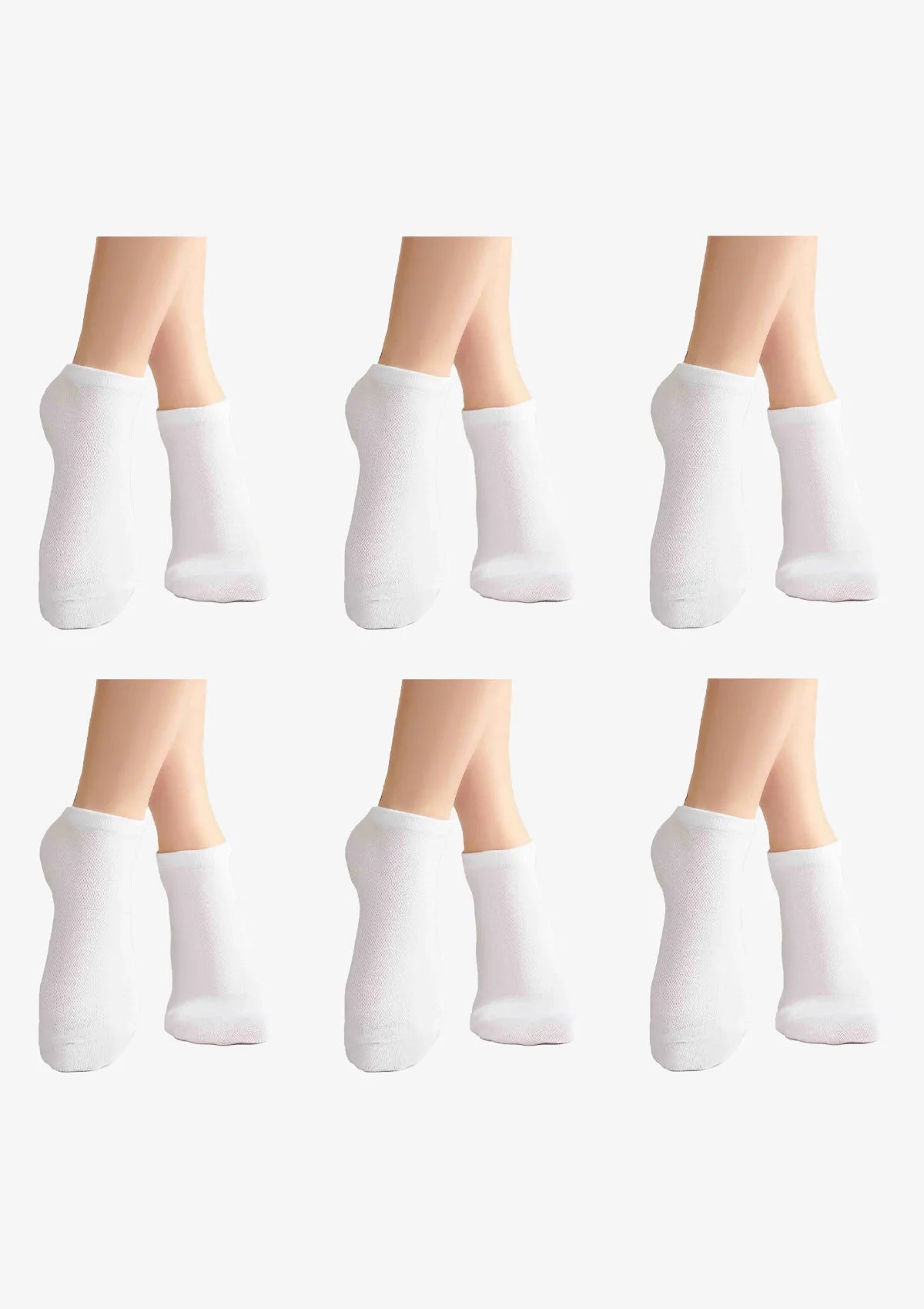 Skarpetki niskie Legs Cotton Mesh 008 białe, 6 par, 36-40