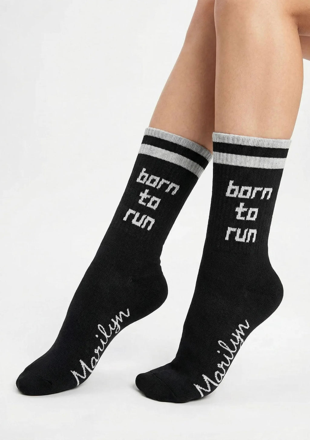 Sportowe skarpetki damskie Marilyn Born to Run z bawełny
