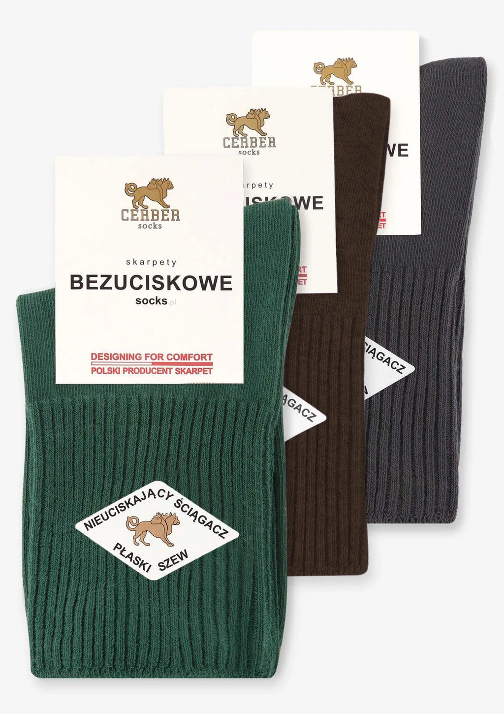 Cerber skarpetki damskie bezuciskowe z bawełny premium