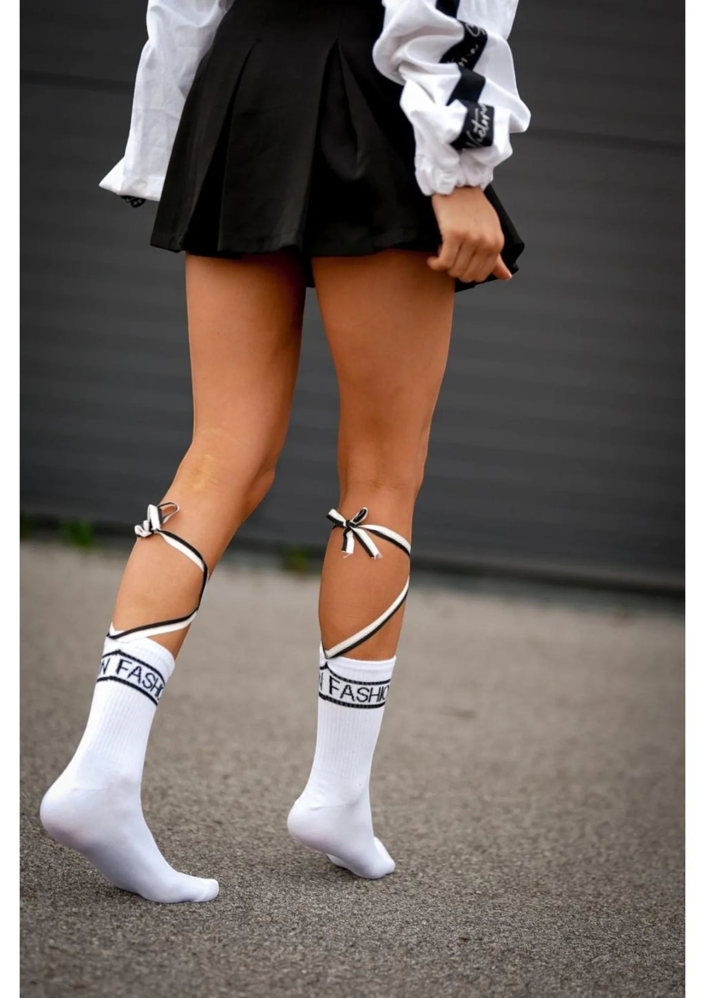 Milena Fashion skarpetki damskie w paski na mankiecie