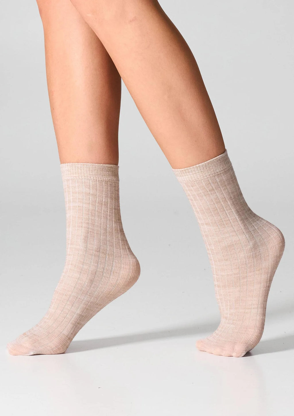 Skarpetki Legs W12 Merino cienkie z wełną merynosów, 2 pary beż